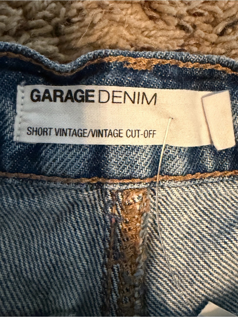 Garage Vintage Cut Off Denim Distressed High-Rise Button Fly Shorts - Picture 3 of 4